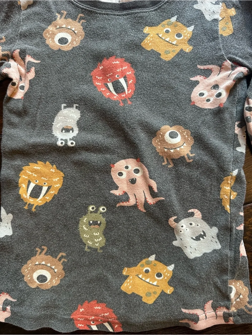 Old Navy Two-Pack Kids Pajama Sets - Gray Monster & Black Holiday Prints